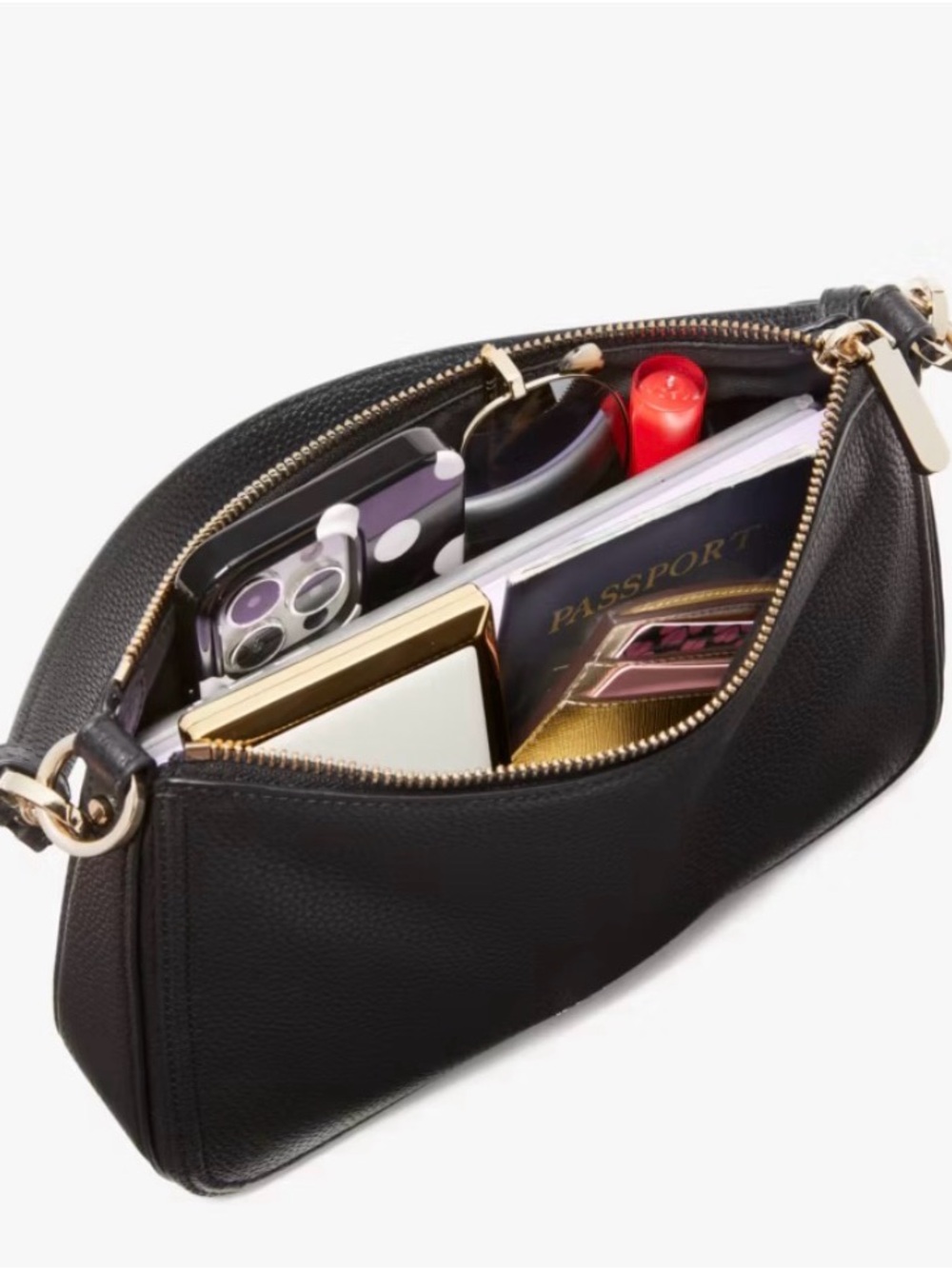 Kate Spade Black Hudson Convertible Bag with Gold Hardware - Picture 3 of 4